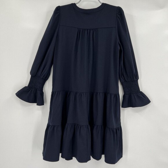 Pomander Place by Tuckernuck Navy Blue Crepe Kenzo Mini Dress sz S Tiered NWT - Picture 3 of 5